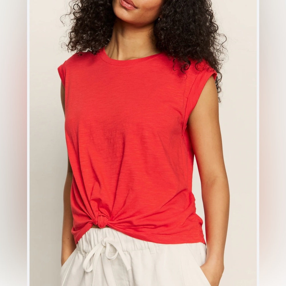 Sanctuary Knotted Muscle Tee Cayenne Size Small